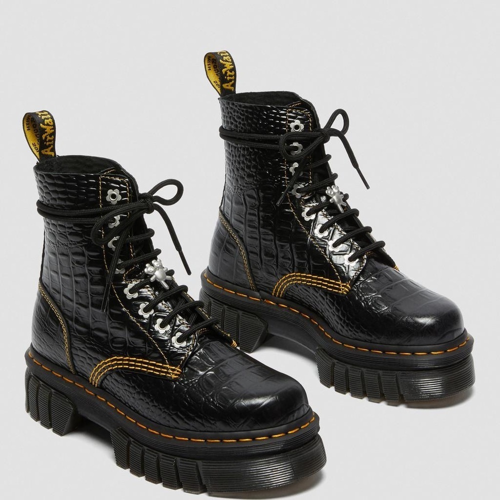 NWOT Dr Martens Audrick Heaven by Marc Jacobs Croc Boots, Size 7 - Picture 6 of 9